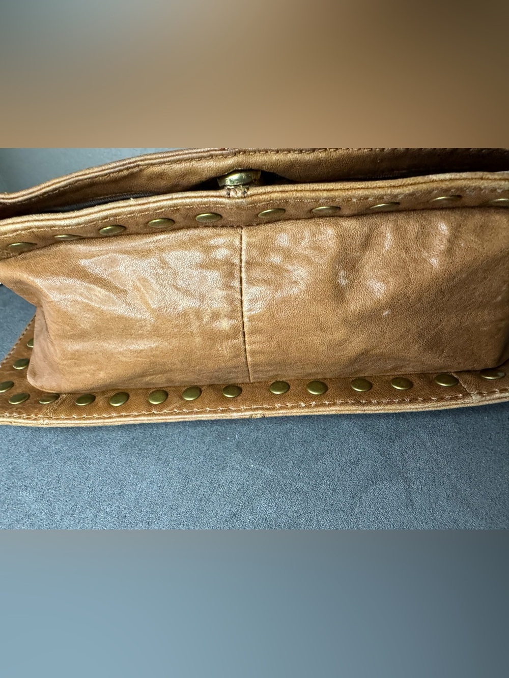 Hype Studded Brown Crossbody Shoulder Bag Chain Strap Festival Purse - Picture 12 of 16
